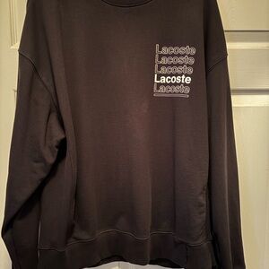 Lacoste Black Crewneck Sweater with Iconic Branding